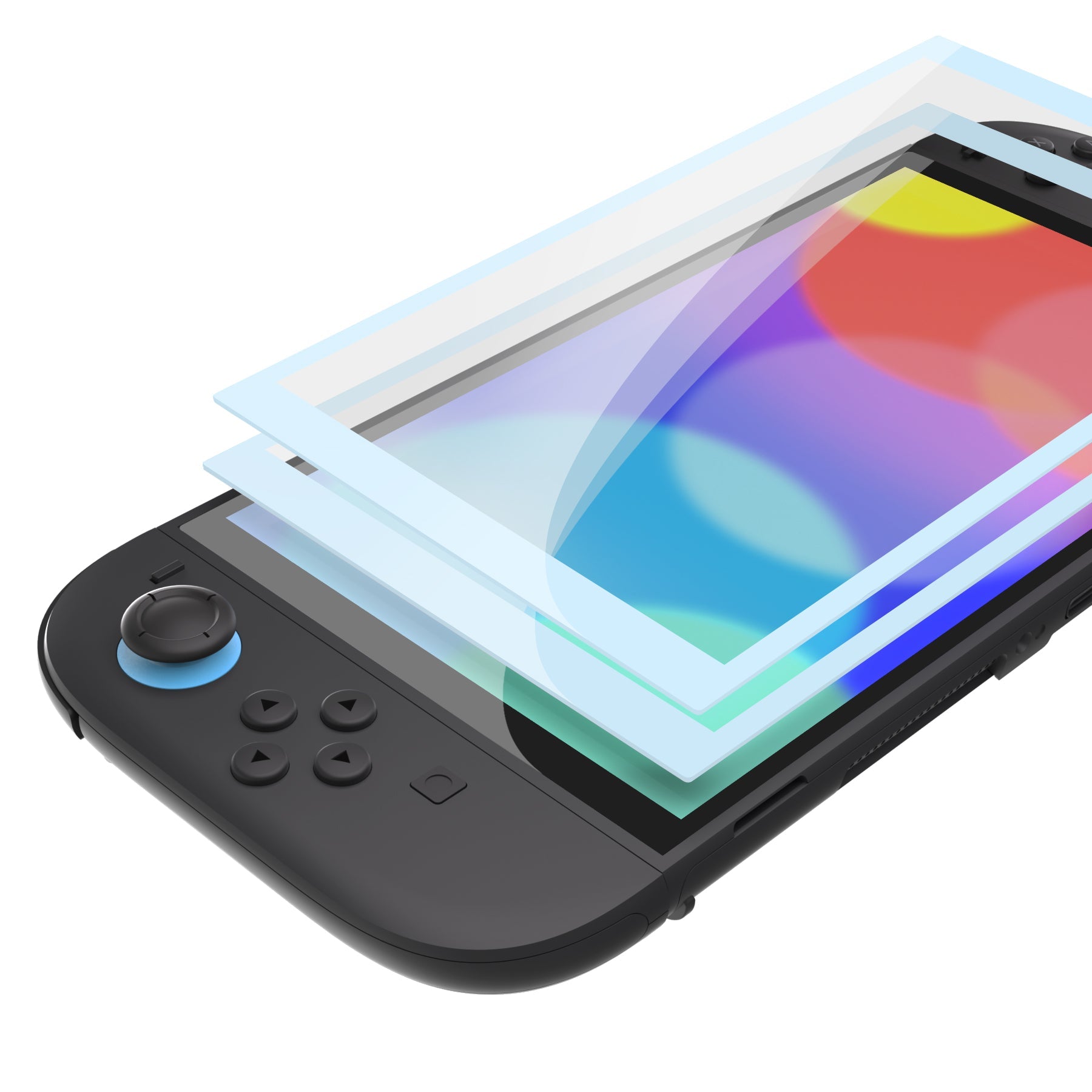 PlayVital 2-Pack Tempered Glass Screen Protector with Easy Alignment Frame for Nintendo Switch 2 - Heaven Blue PlayVital