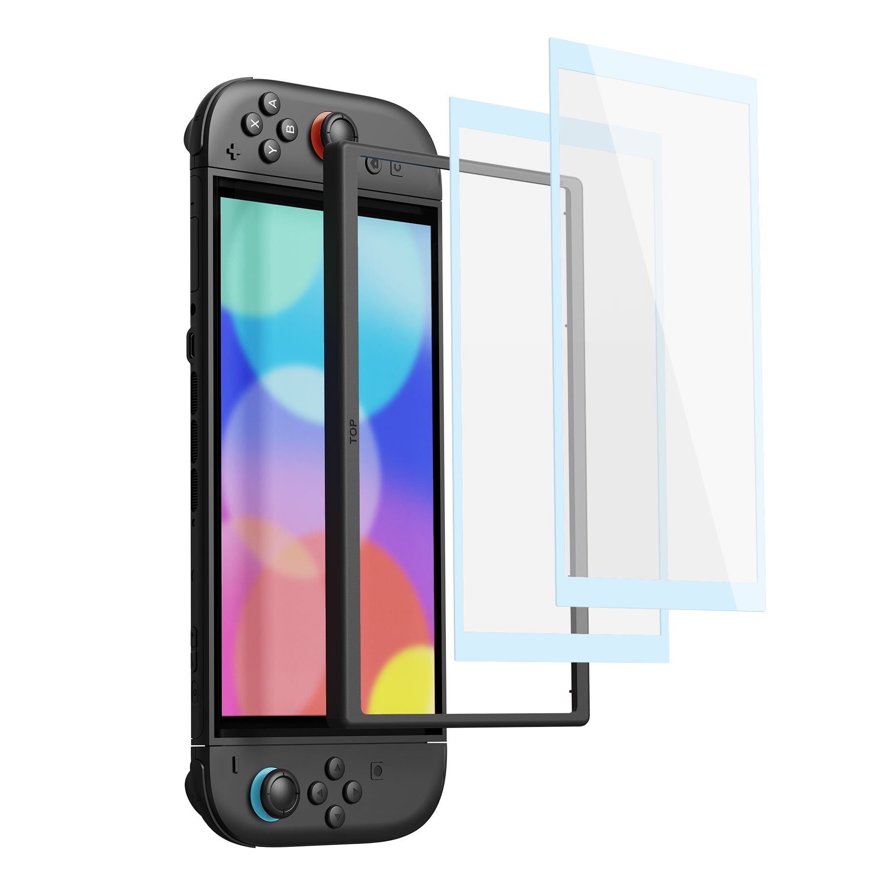 PlayVital 2-Pack Tempered Glass Screen Protector with Easy Alignment Frame for Nintendo Switch 2 - Heaven Blue PlayVital