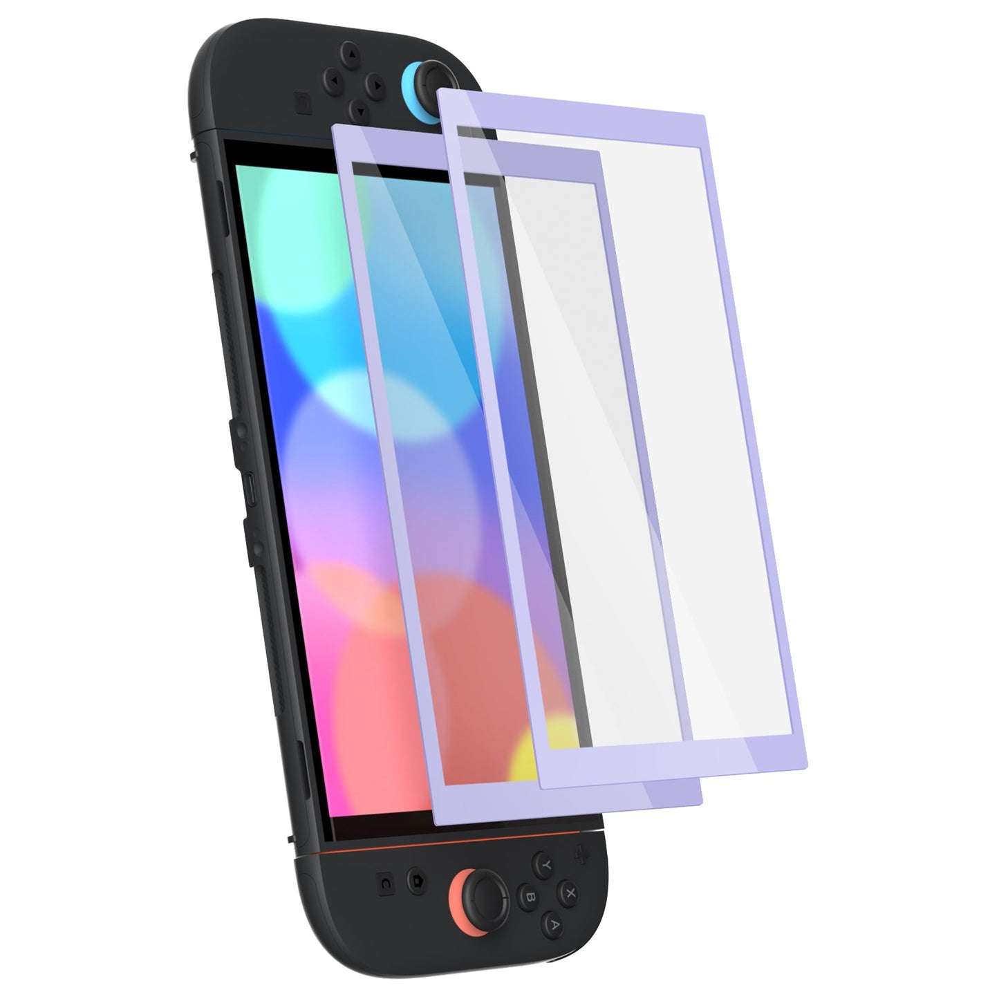 PlayVital 2-Pack Tempered Glass Screen Protector with Easy Alignment Frame for Nintendo Switch 2 - Light Violet PlayVital