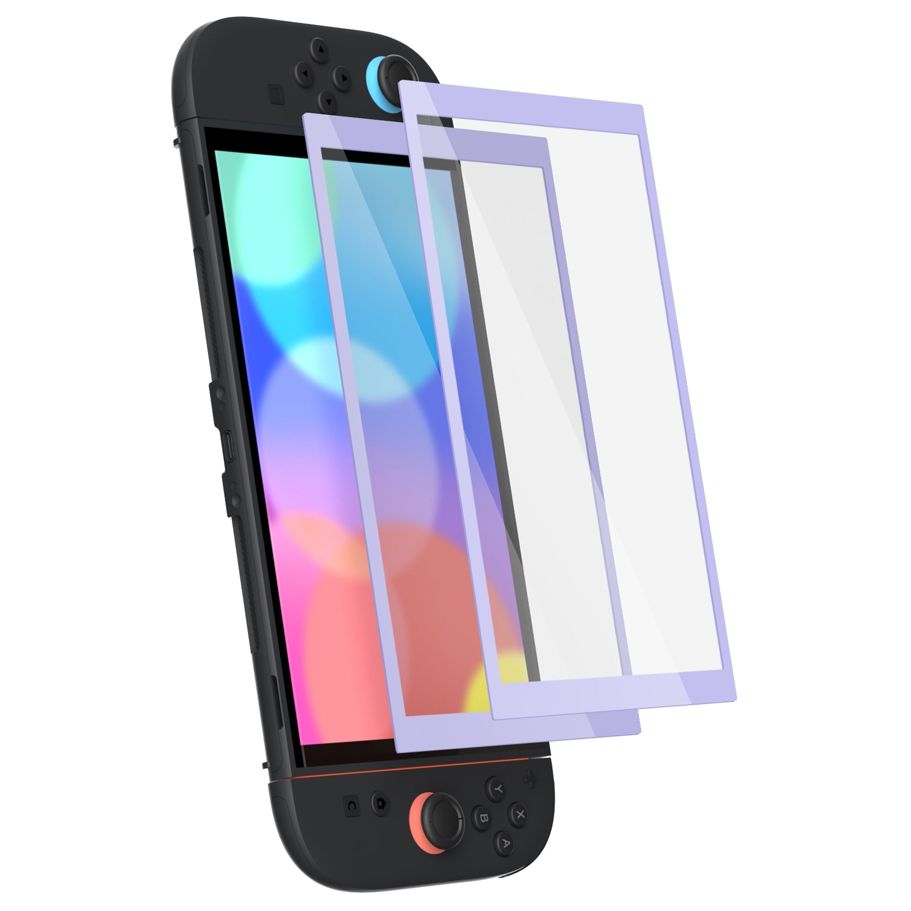 PlayVital 2-Pack Tempered Glass Screen Protector with Easy Alignment Frame for Nintendo Switch 2 - Light Violet PlayVital
