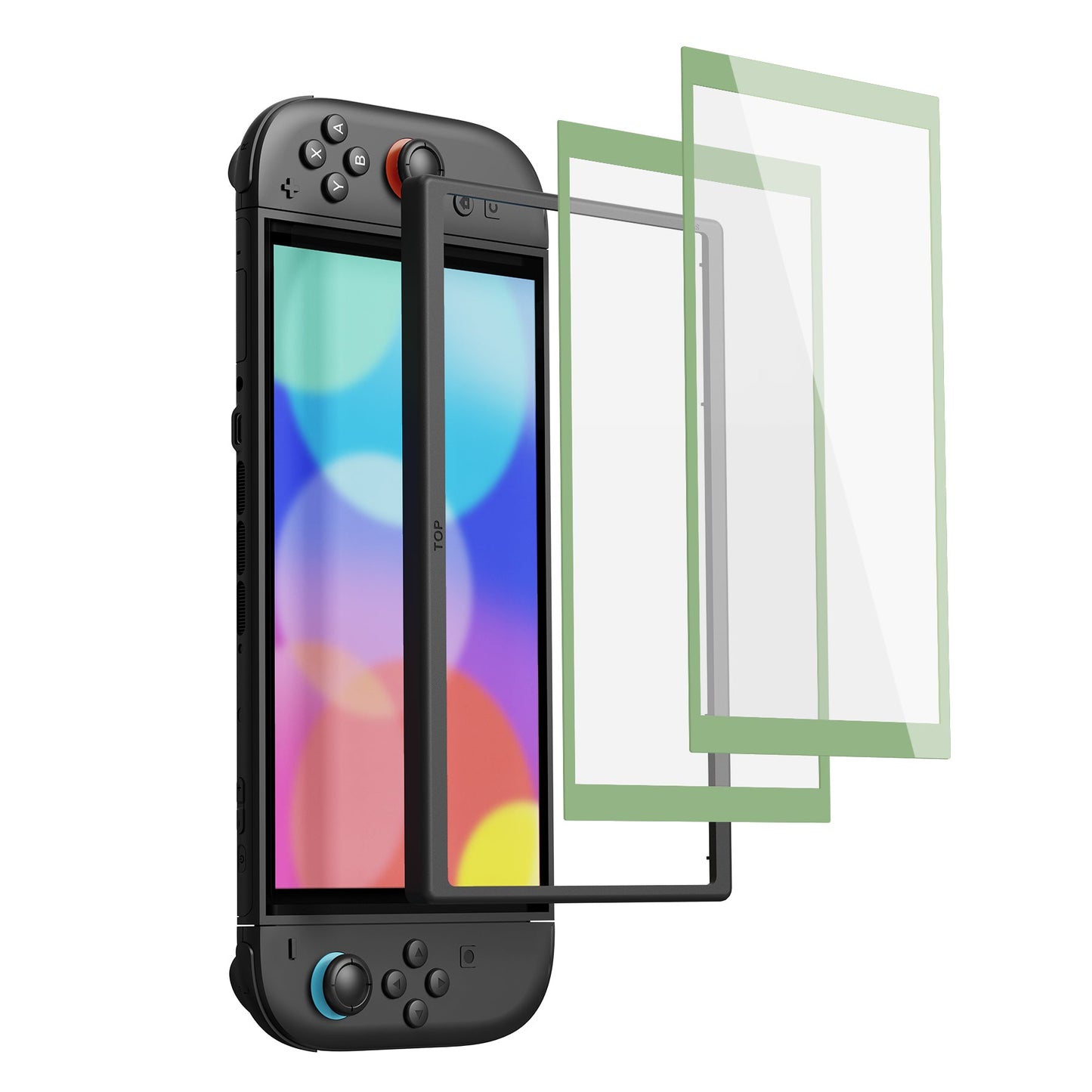 PlayVital 2-Pack Tempered Glass Screen Protector with Easy Alignment Frame for Nintendo Switch 2 - Matcha Green PlayVital