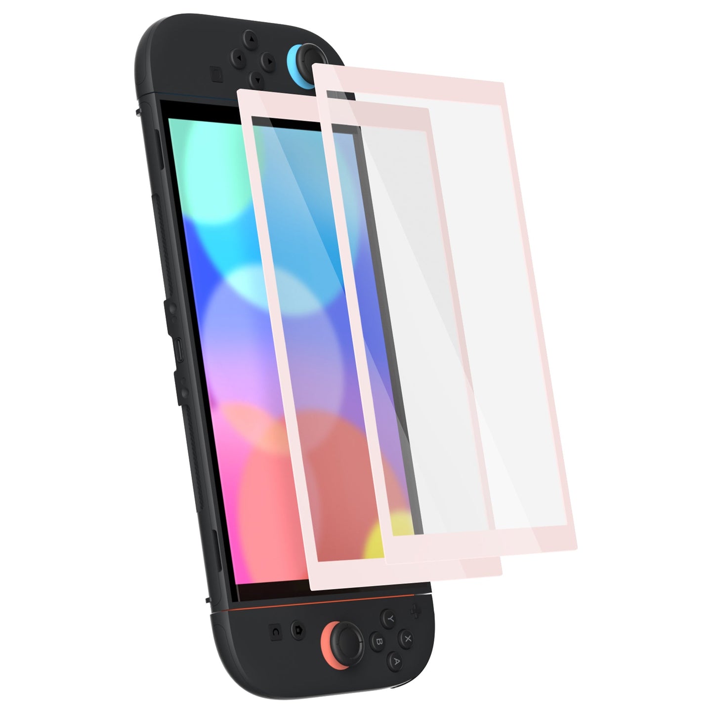 PlayVital 2-Pack Tempered Glass Screen Protector with Easy Alignment Frame for Nintendo Switch 2 - Pink PlayVital