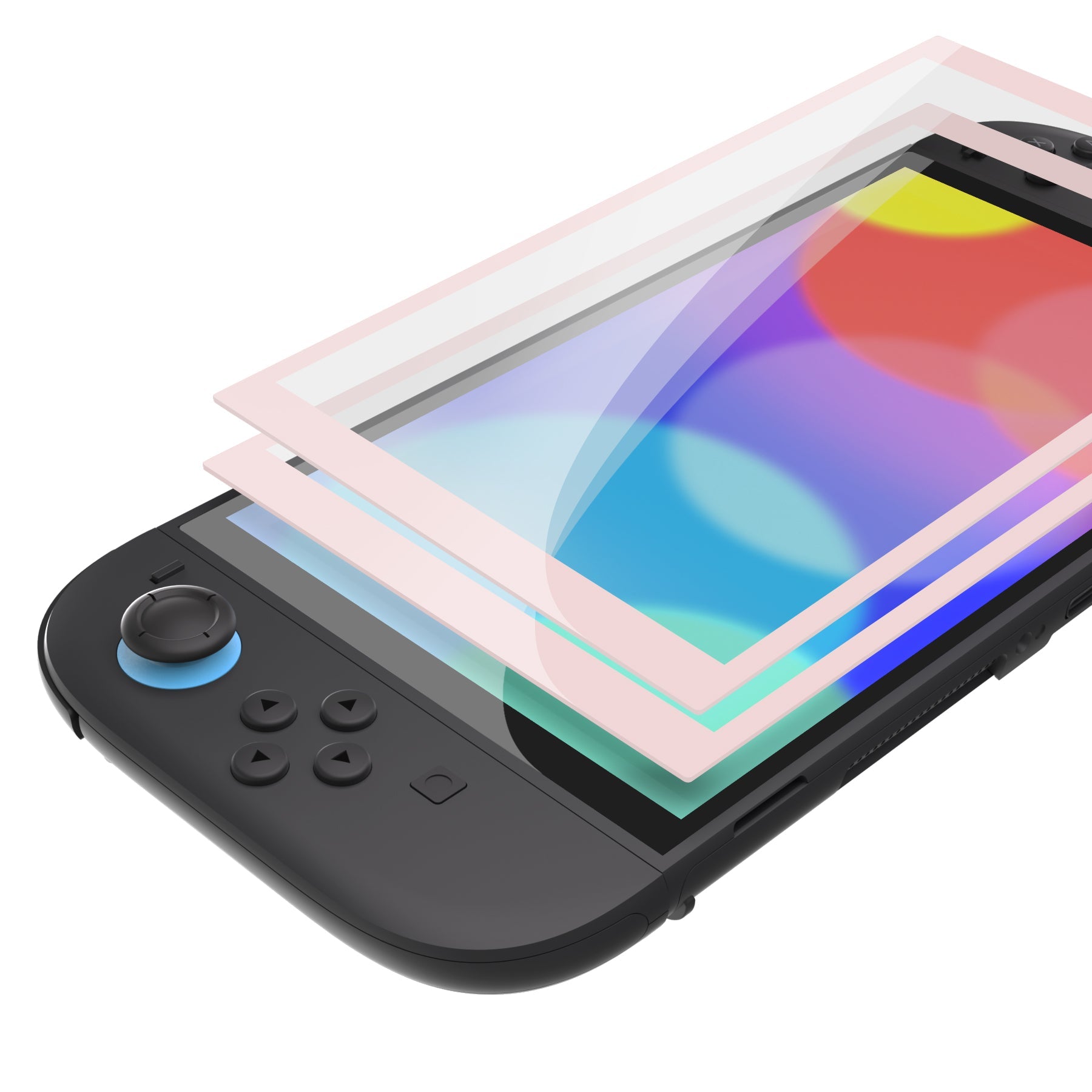 PlayVital 2-Pack Tempered Glass Screen Protector with Easy Alignment Frame for Nintendo Switch 2 - Pink PlayVital