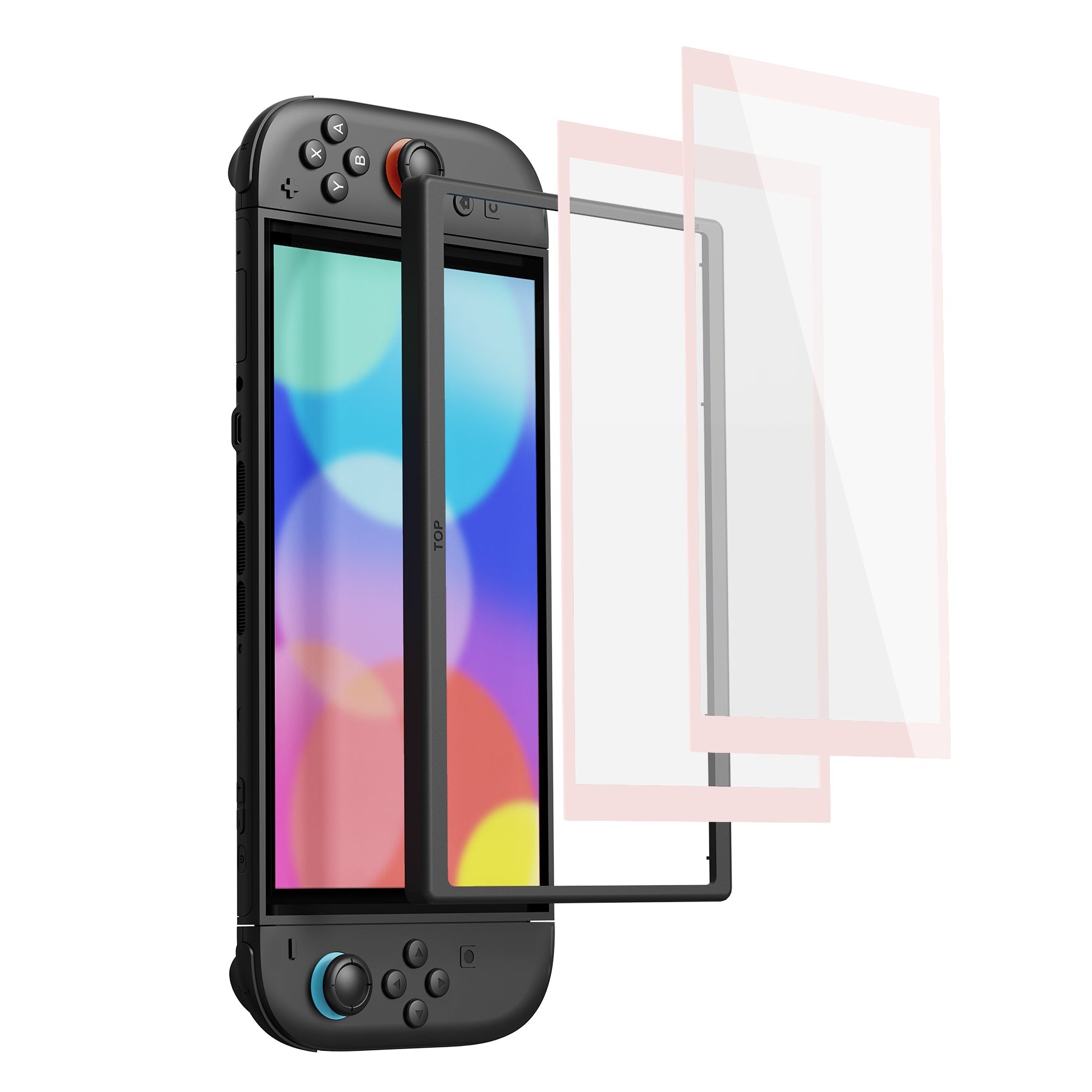 PlayVital 2-Pack Tempered Glass Screen Protector with Easy Alignment Frame for Nintendo Switch 2 - Pink PlayVital