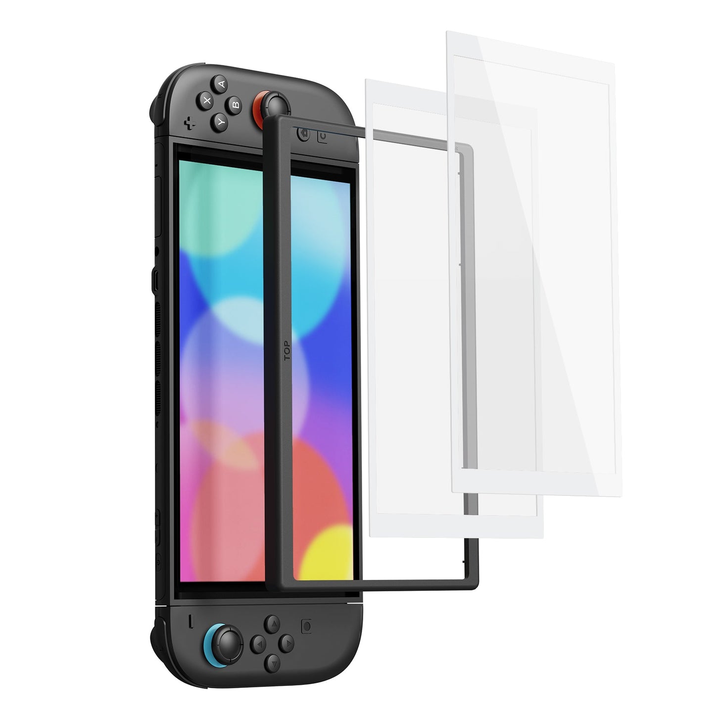PlayVital 2-Pack Tempered Glass Screen Protector with Easy Alignment Frame for Nintendo Switch 2 - White PlayVital