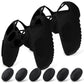 PlayVital 2 Set Upgraded 3D Studded Edition Anti-Slip Silicone Cover Skin with 6 Thumb Grips & 2 Stickers for PS5 Controller, Compatible with Charging Dock - Black PlayVital