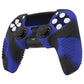 PlayVital 2 Set Upgraded 3D Studded Edition Anti-Slip Silicone Cover Skin with 6 Thumb Grips & 2 Stickers for PS5 Controller, Compatible with Charging Dock - Blue & Black PlayVital