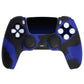 PlayVital 2 Set Upgraded 3D Studded Edition Anti-Slip Silicone Cover Skin with 6 Thumb Grips & 2 Stickers for PS5 Controller, Compatible with Charging Dock - Blue & Black PlayVital
