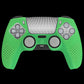 PlayVital 2 Set Upgraded 3D Studded Edition Anti-Slip Silicone Cover Skin with 6 Thumb Grips & 2 Stickers for PS5 Controller, Compatible with Charging Dock - Glow in Dark - Green PlayVital