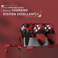 PlayVital 2 Set Upgraded 3D Studded Edition Anti-Slip Silicone Cover Skin with 6 Thumb Grips & 2 Stickers for PS5 Controller, Compatible with Charging Dock - Red & Black PlayVital