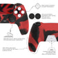 PlayVital 2 Set Upgraded 3D Studded Edition Anti-Slip Silicone Cover Skin with 6 Thumb Grips & 2 Stickers for PS5 Controller, Compatible with Charging Dock - Red & Black PlayVital