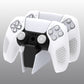 PlayVital 3D Studded Edition Anti-Slip Silicone Cover Skin with Thumb Grip Caps for PS5 Wireless Controller, Compatible with Charging Station - White - TDPF034 PlayVital
