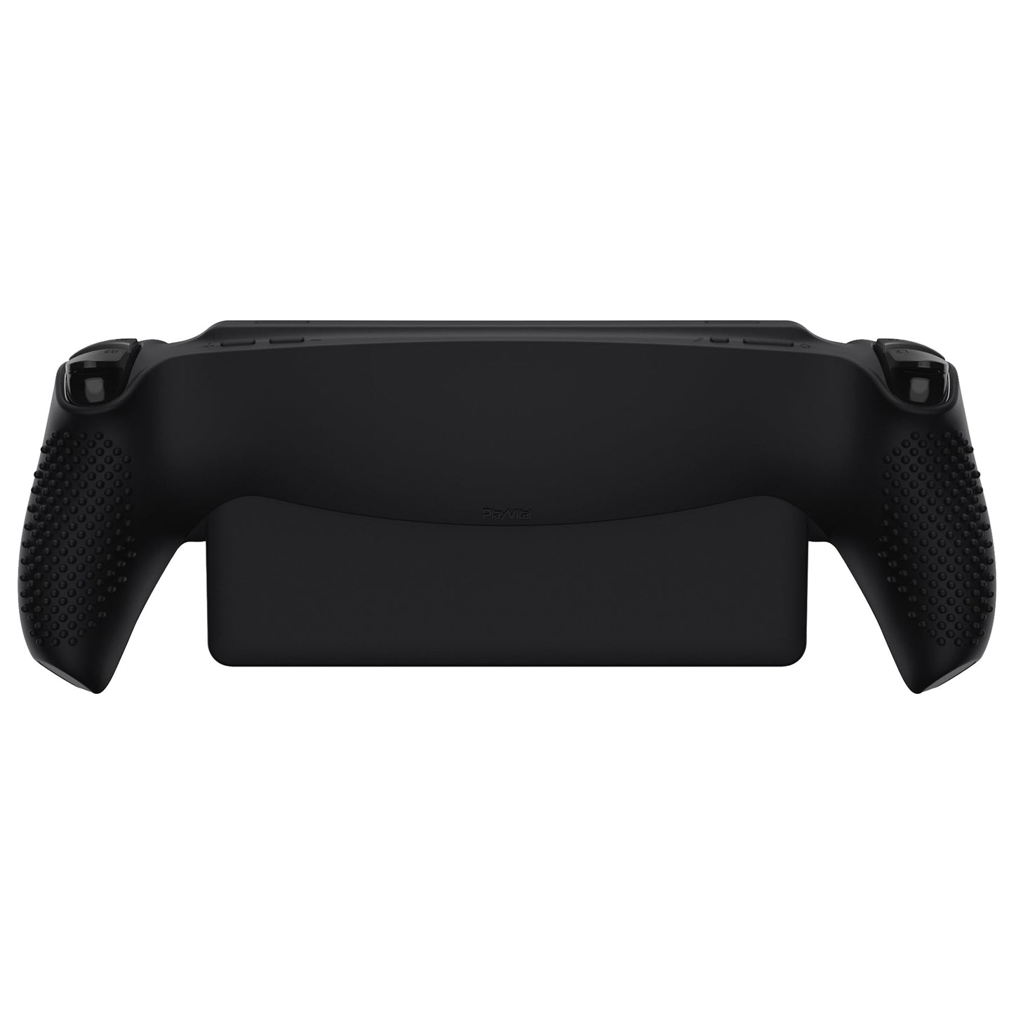 PlayVital 3D Studded Edition Anti-Slip Silicone Protective Case with Thumb Grips for PS Portal Remote Player - Black PlayVital