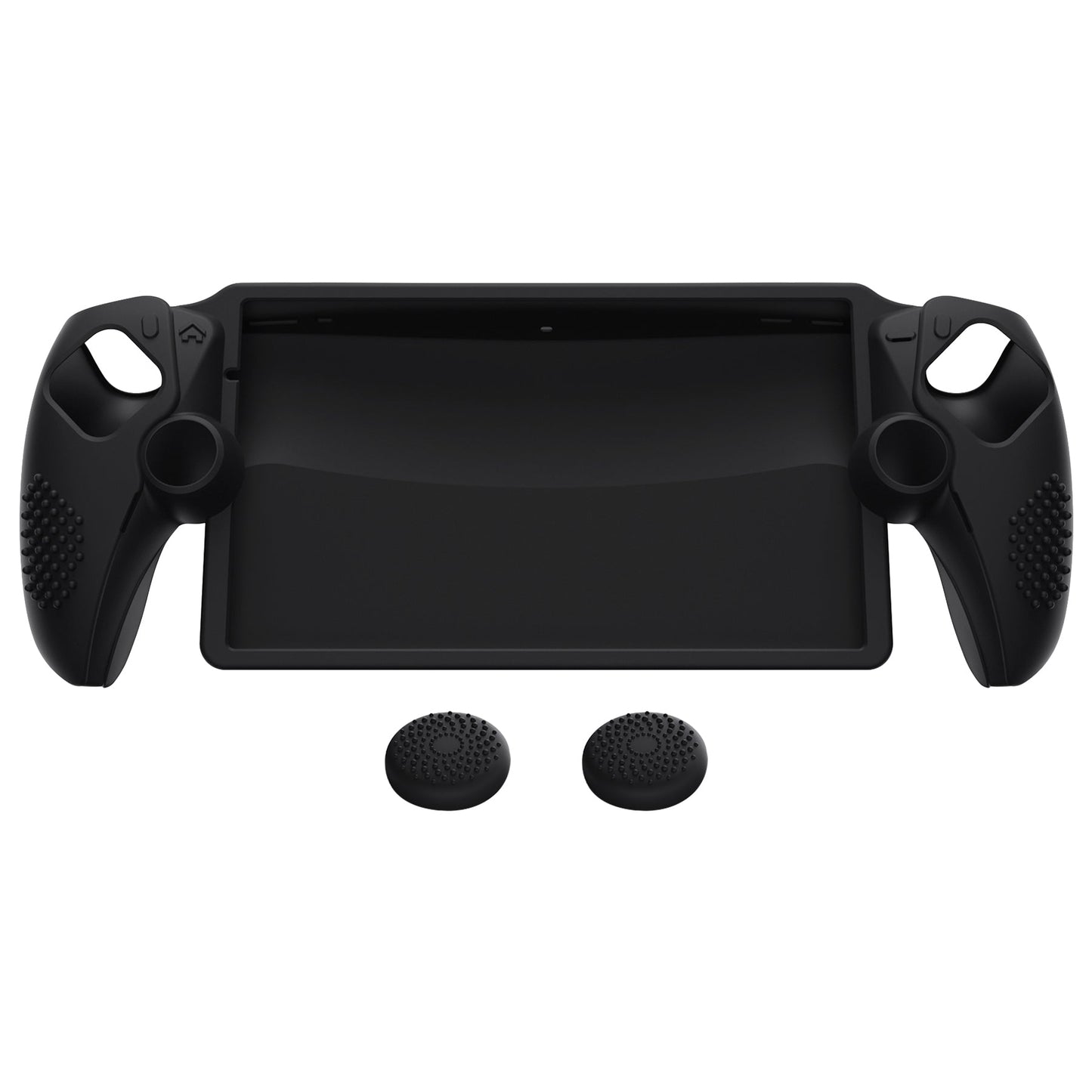 PlayVital 3D Studded Edition Anti-Slip Silicone Protective Case with Thumb Grips for PS Portal Remote Player - Black PlayVital