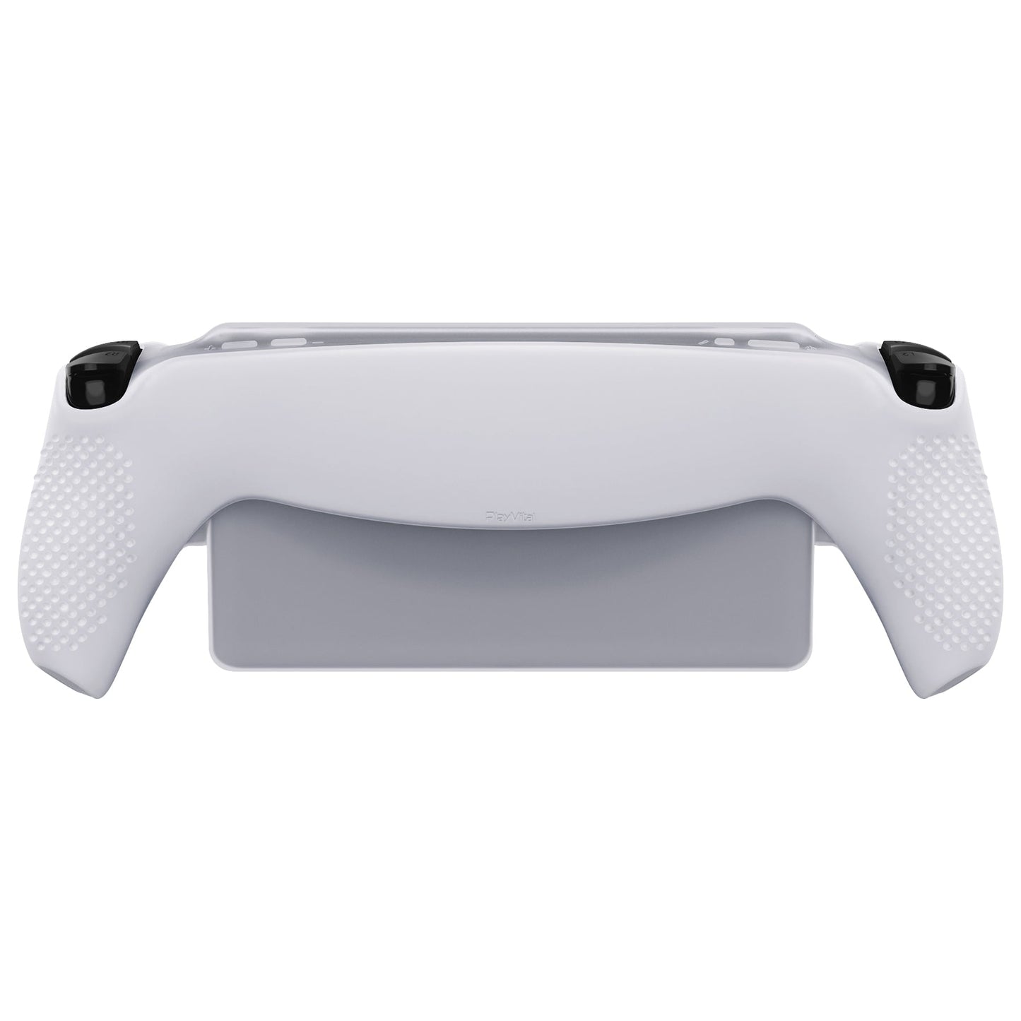 PlayVital 3D Studded Edition Anti-Slip Silicone Protective Case with Thumb Grips for PS Portal Remote Player - Clear White PlayVital