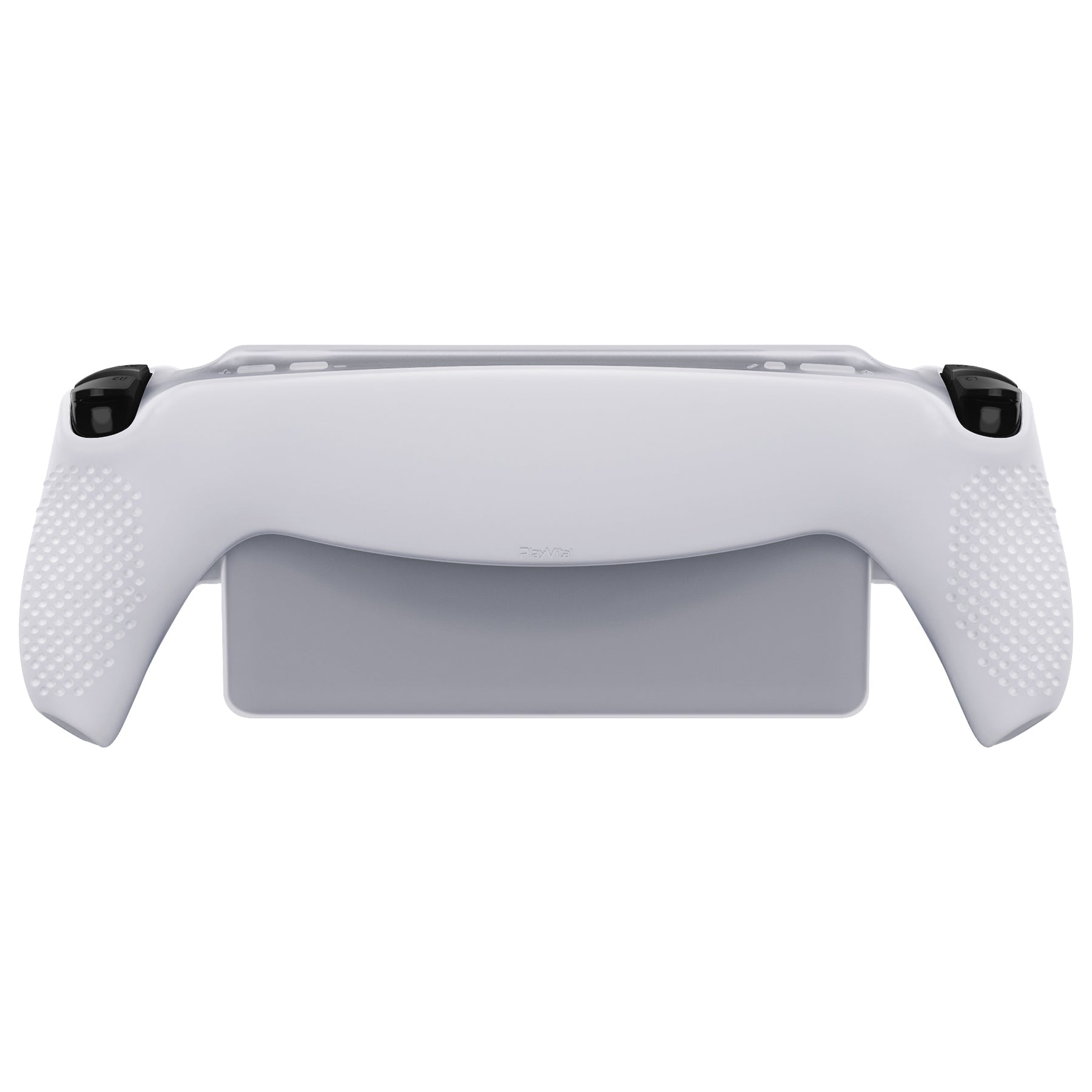 PlayVital 3D Studded Edition Anti-Slip Silicone Protective Case with Thumb Grips for PS Portal Remote Player - Clear White PlayVital