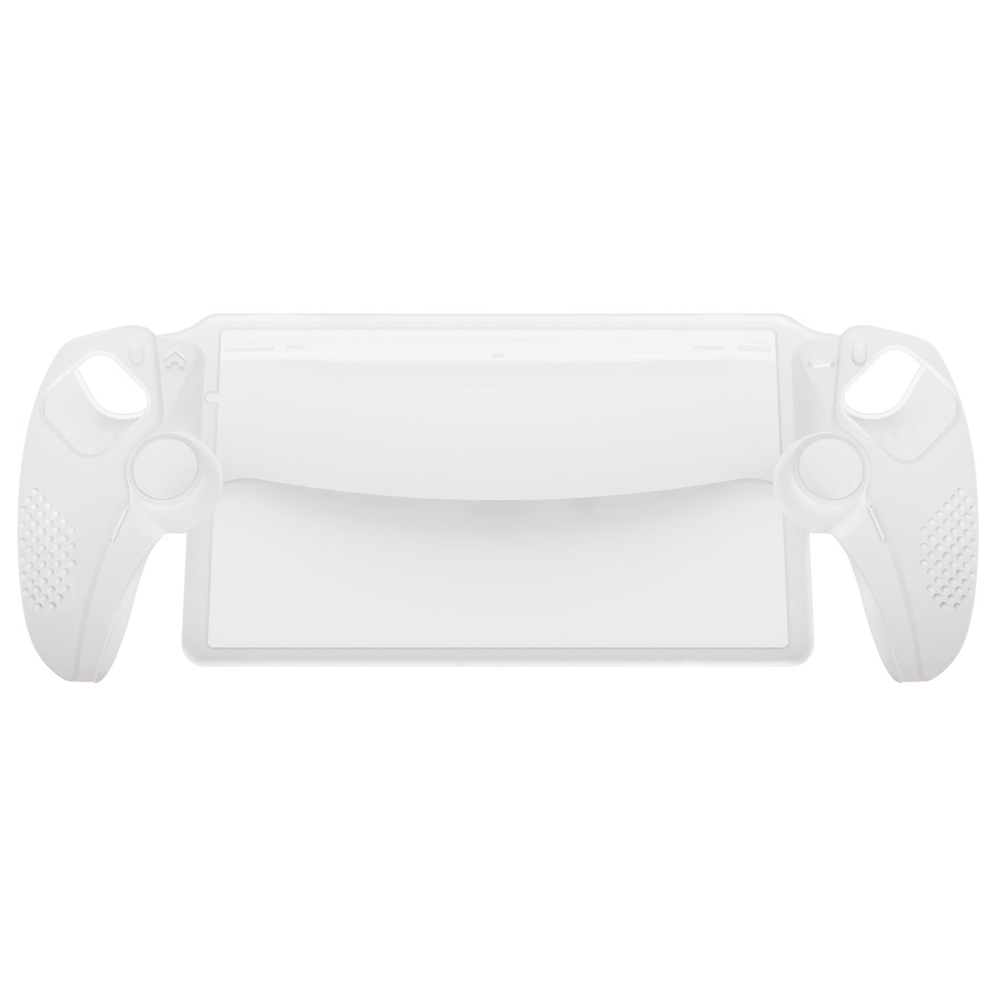 PlayVital 3D Studded Edition Anti-Slip Silicone Protective Case with Thumb Grips for PS Portal Remote Player - Clear White PlayVital