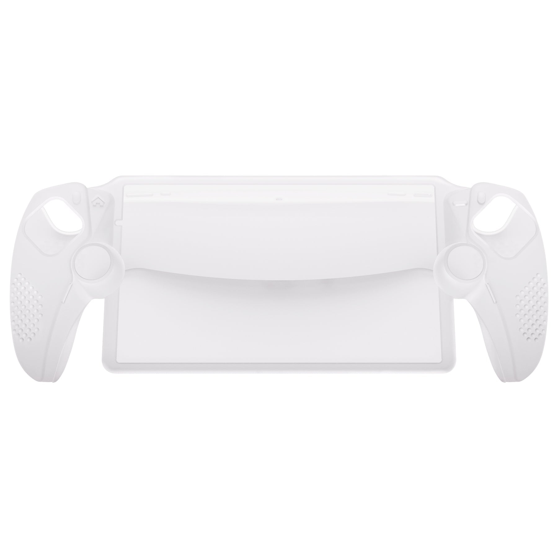 PlayVital 3D Studded Edition Anti-Slip Silicone Protective Case with Thumb Grips for PS Portal Remote Player - Clear White PlayVital