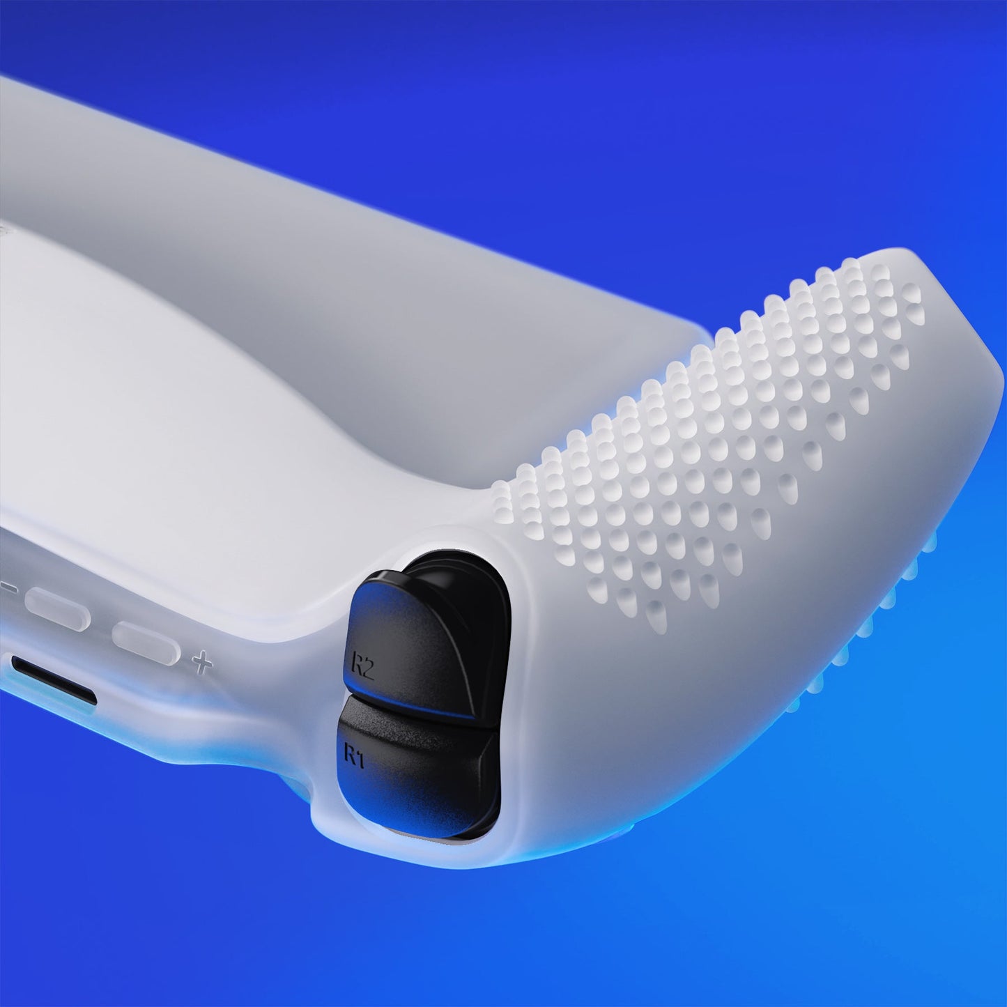 PlayVital 3D Studded Edition Anti-Slip Silicone Protective Case with Thumb Grips for PS Portal Remote Player - Clear White PlayVital