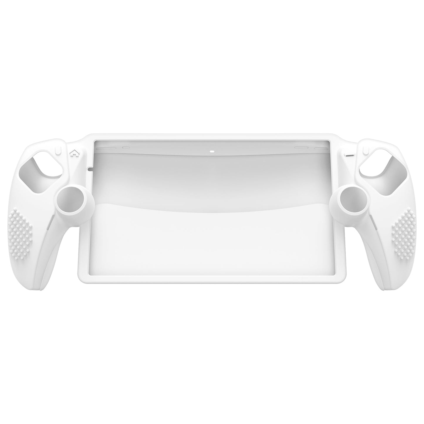 PlayVital 3D Studded Edition Anti-Slip Silicone Protective Case with Thumb Grips for PS Portal Remote Player - White PlayVital