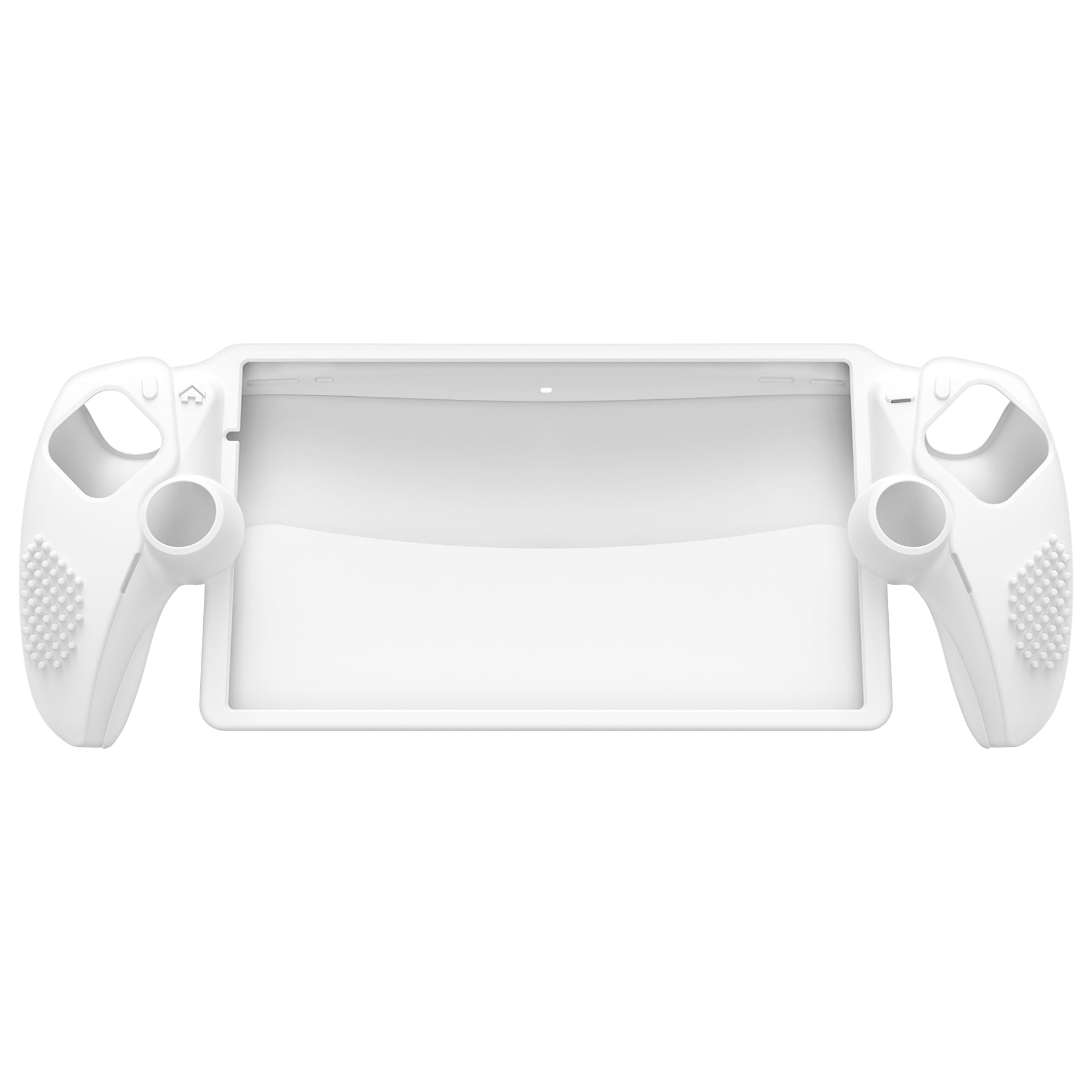 PlayVital 3D Studded Edition Anti-Slip Silicone Protective Case with Thumb Grips for PS Portal Remote Player - White PlayVital