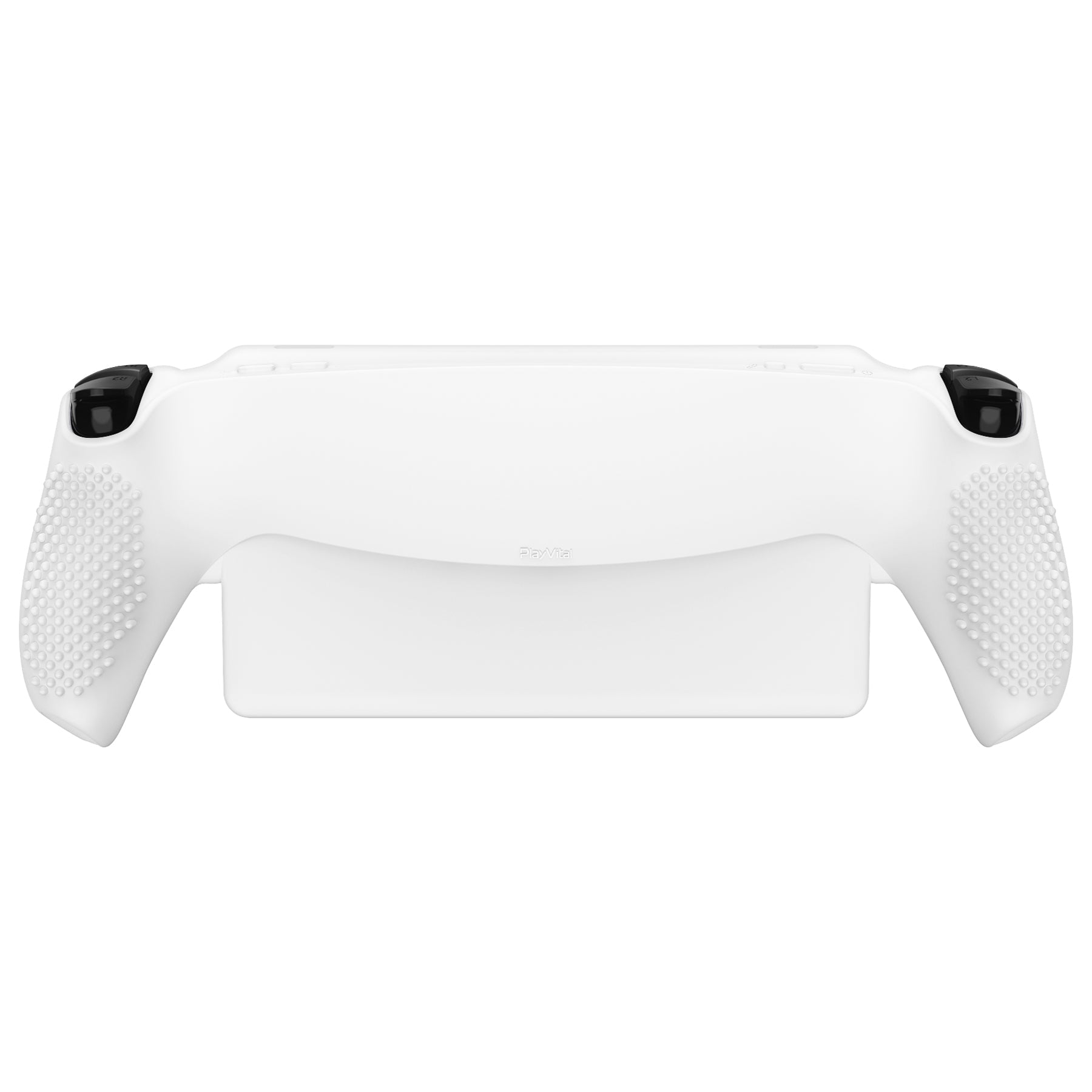 PlayVital 3D Studded Edition Anti-Slip Silicone Protective Case with Thumb Grips for PS Portal Remote Player - White PlayVital