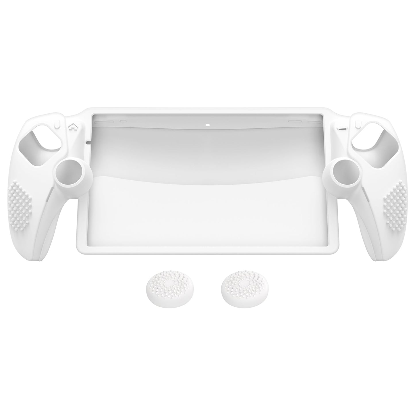 PlayVital 3D Studded Edition Anti-Slip Silicone Protective Case with Thumb Grips for PS Portal Remote Player - White PlayVital