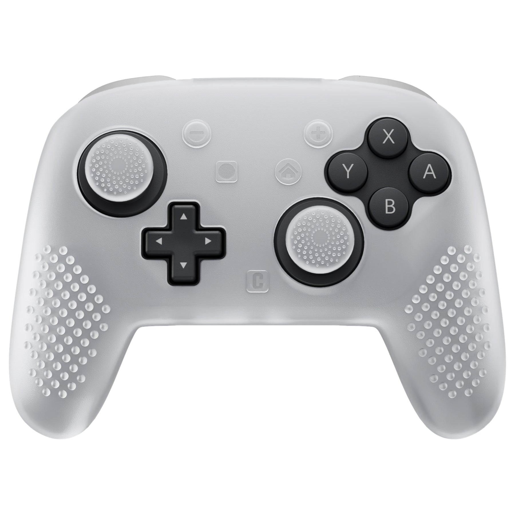 PlayVital 3D Studded Edition Silicone Cover Skin for Nintendo Switch 2 Pro Controller, Anti-Slip Grip Protector Case for Switch 2 Pro with Back Button Cap, Thumb Grips - Clear White PlayVital