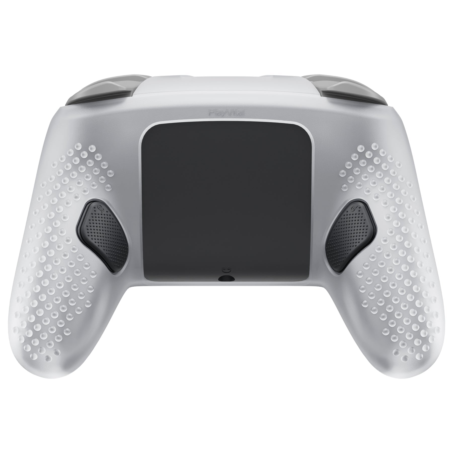PlayVital 3D Studded Edition Silicone Cover Skin for Nintendo Switch 2 Pro Controller, Anti-Slip Grip Protector Case for Switch 2 Pro with Back Button Cap, Thumb Grips - Clear White PlayVital