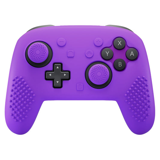 PlayVital 3D Studded Edition Silicone Cover Skin for Nintendo Switch 2 Pro Controller, Anti-Slip Grip Protector Case for Switch 2 Pro with Back Button Cap, Thumb Grips & Sticker - Purple PlayVital