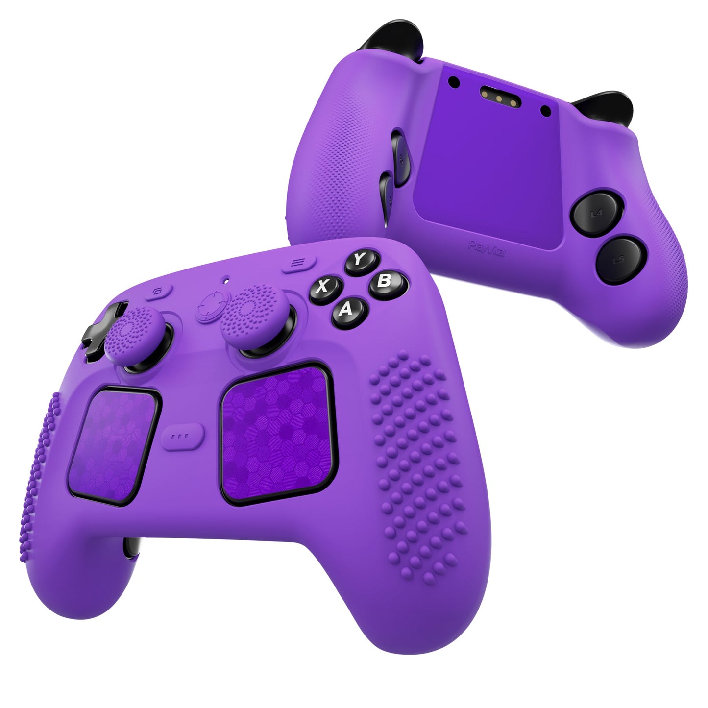 PlayVital 3D Studded Silicone Case with 4 Thumb Grips & Stickers for Steam Controller 2 (2026) - Purple PlayVital