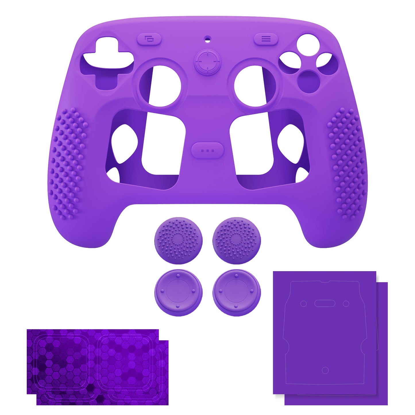 PlayVital 3D Studded Silicone Case with 4 Thumb Grips & Stickers for Steam Controller 2 (2026) - Purple PlayVital