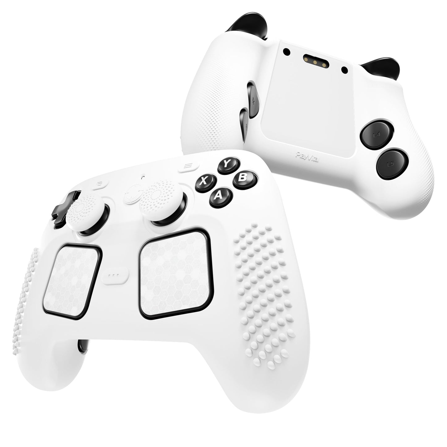 PlayVital 3D Studded Silicone Case with 4 Thumb Grips & Stickers for Steam Controller 2 (2026) - White PlayVital