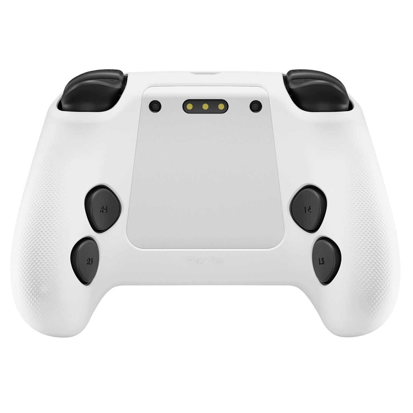 PlayVital 3D Studded Silicone Case with 4 Thumb Grips & Stickers for Steam Controller 2 (2026) - White PlayVital