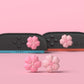 PlayVital 4 Pcs Cute Thumb Grip Caps for Nintendo Switch 2 - Blush Cherry Blossom Petals PlayVital