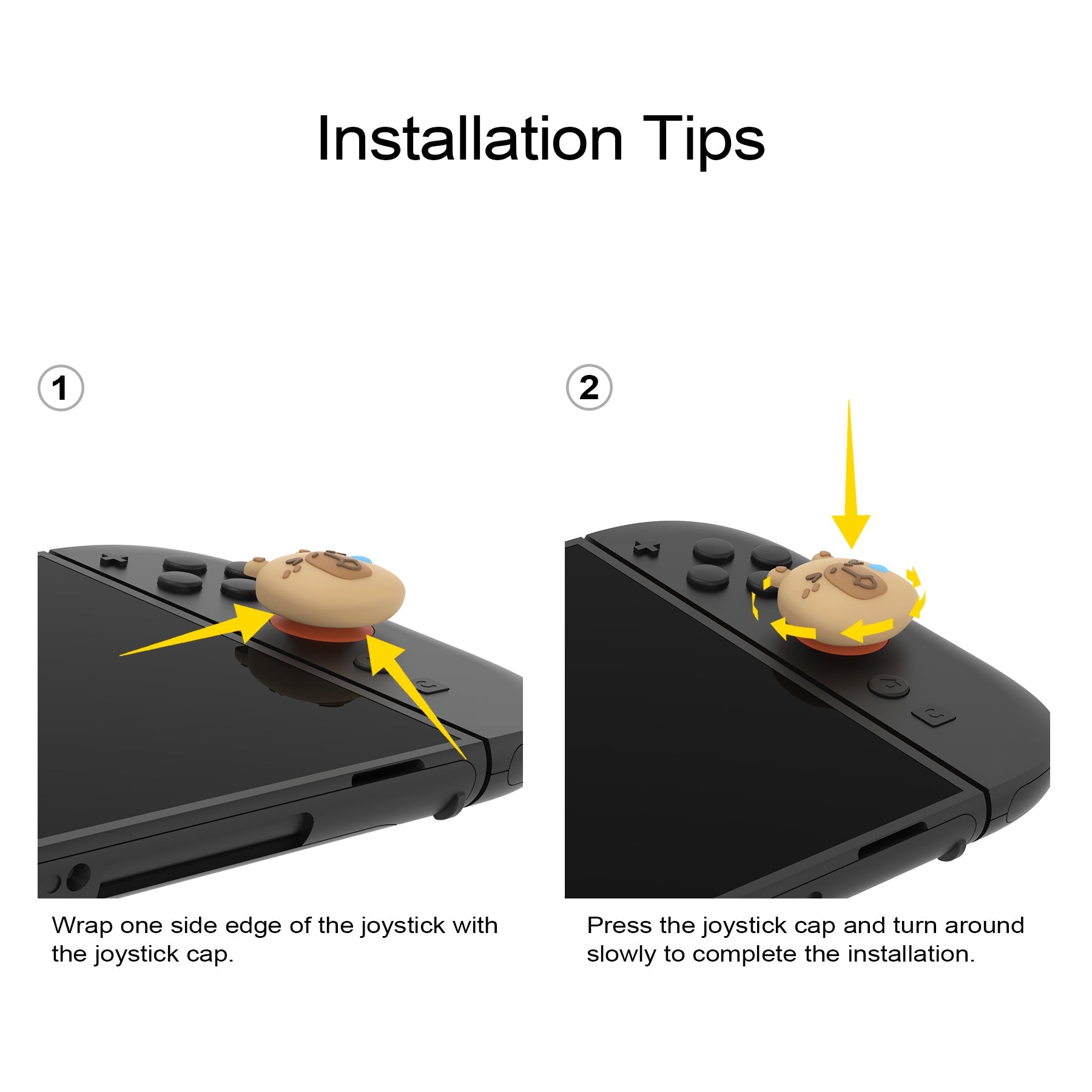 PlayVital 4 Pcs Cute Thumb Grip Caps for Nintendo Switch 2 - Capybara Moods PlayVital