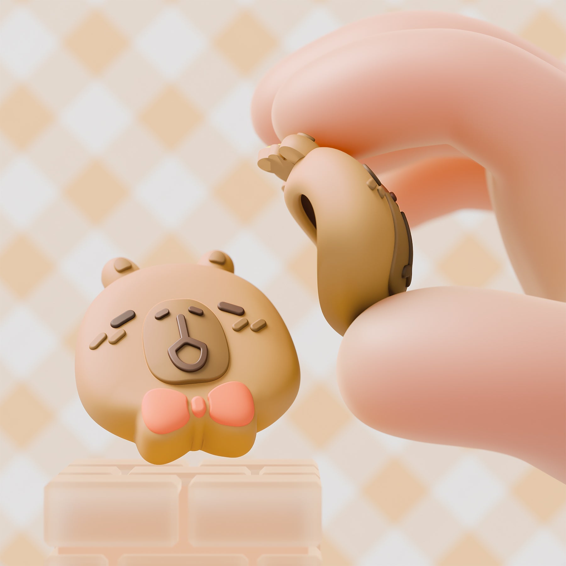 PlayVital 4 Pcs Cute Thumb Grip Caps for Nintendo Switch 2 - Capybara Moods PlayVital