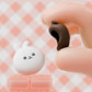 PlayVital 4 Pcs Cute Thumb Grip Caps for Nintendo Switch 2 - Chubby Bear & Smiley Bunny PlayVital