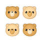 PlayVital 4 Pcs Cute Thumb Grip Caps for Nintendo Switch 2 - Cozy Bear PlayVital