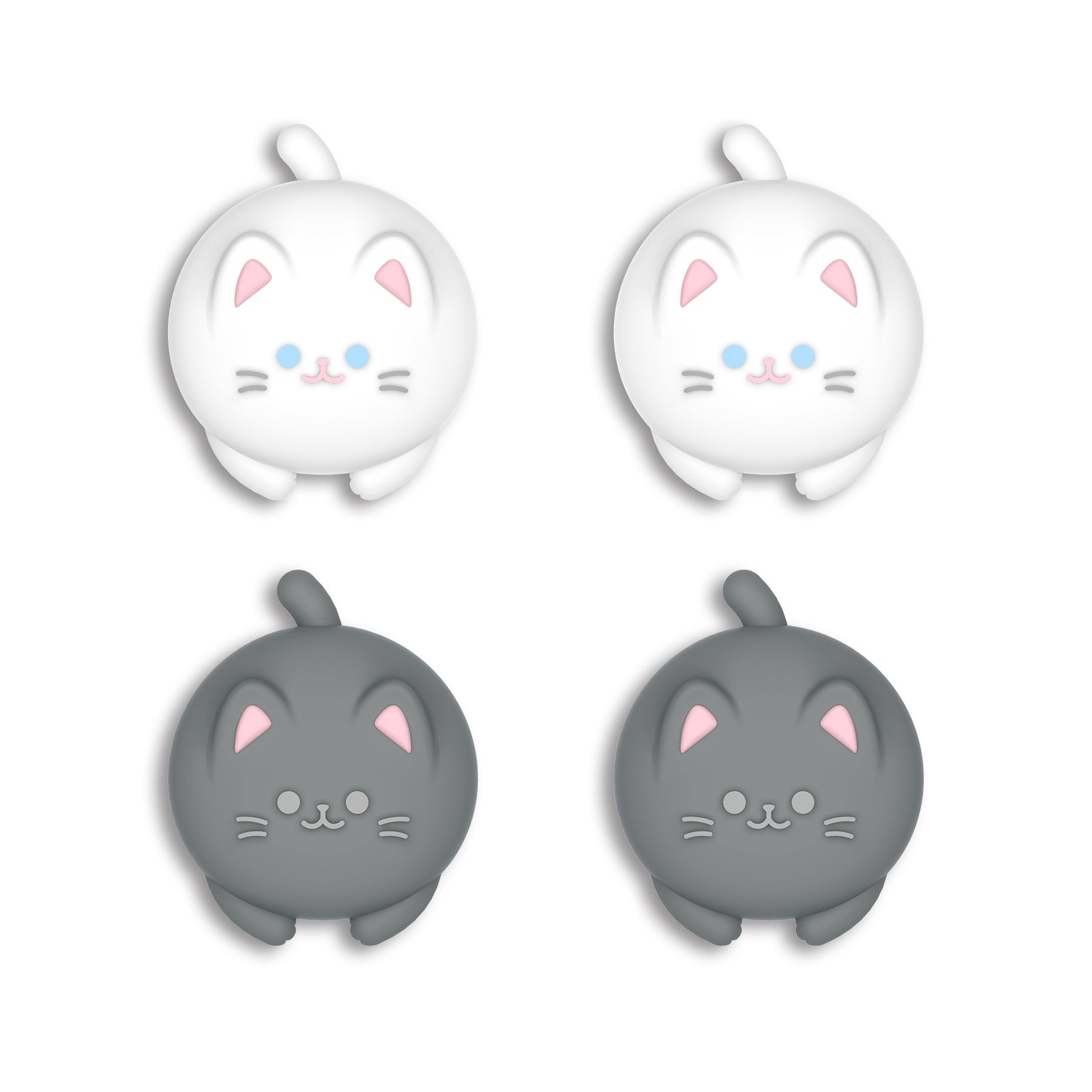 PlayVital 4 Pcs Cute Thumb Grip Caps for Nintendo Switch 2 - Cutie Kitty PlayVital