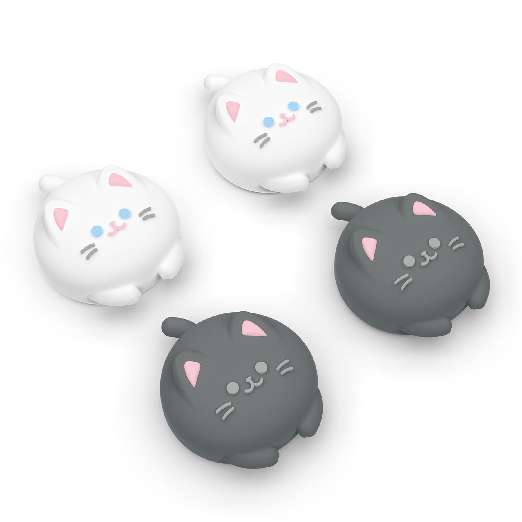 PlayVital 4 Pcs Cute Thumb Grip Caps for Nintendo Switch 2 - Cutie Kitty PlayVital