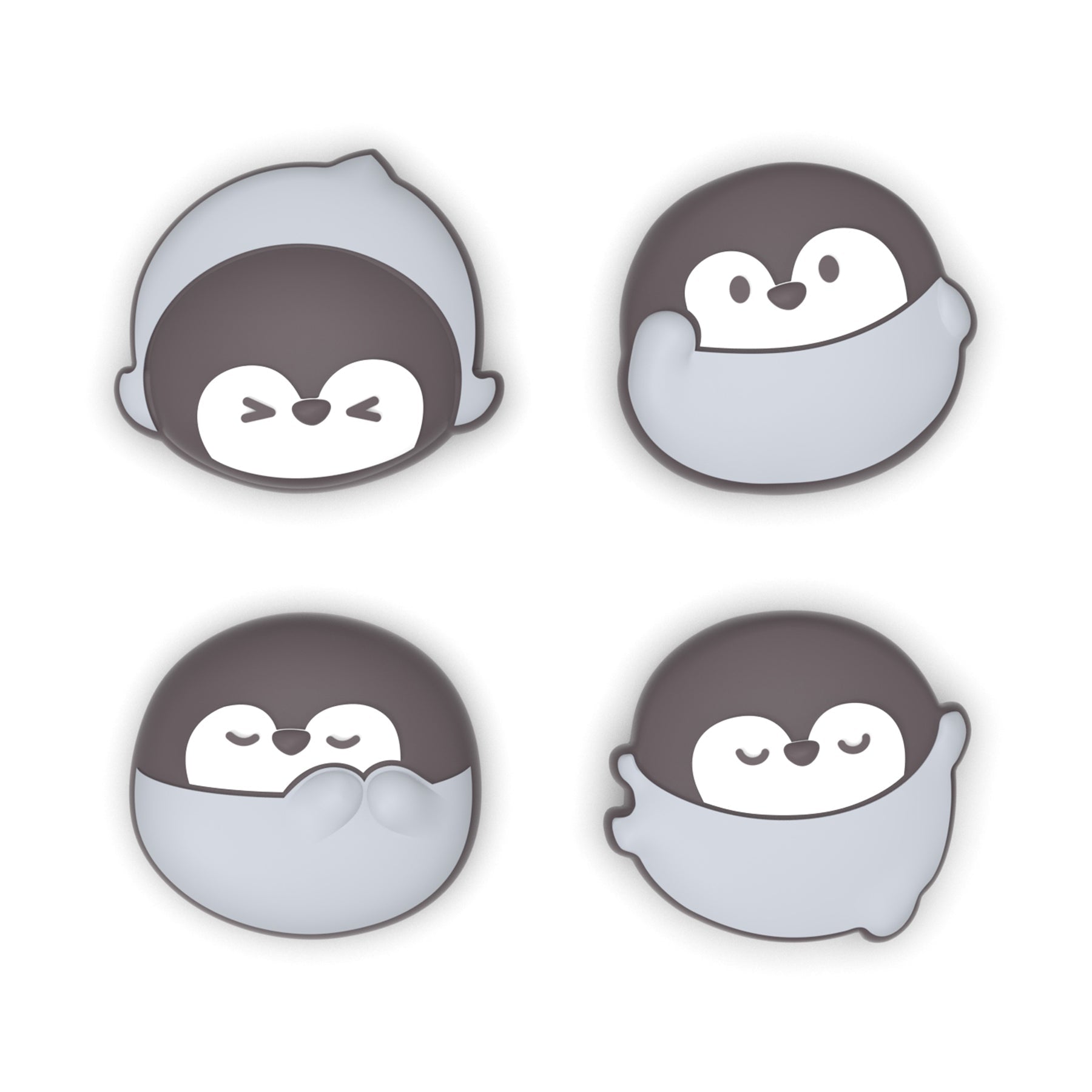 PlayVital 4 Pcs Cute Thumb Grip Caps for Nintendo Switch 2 - Cutie Penguin PlayVital