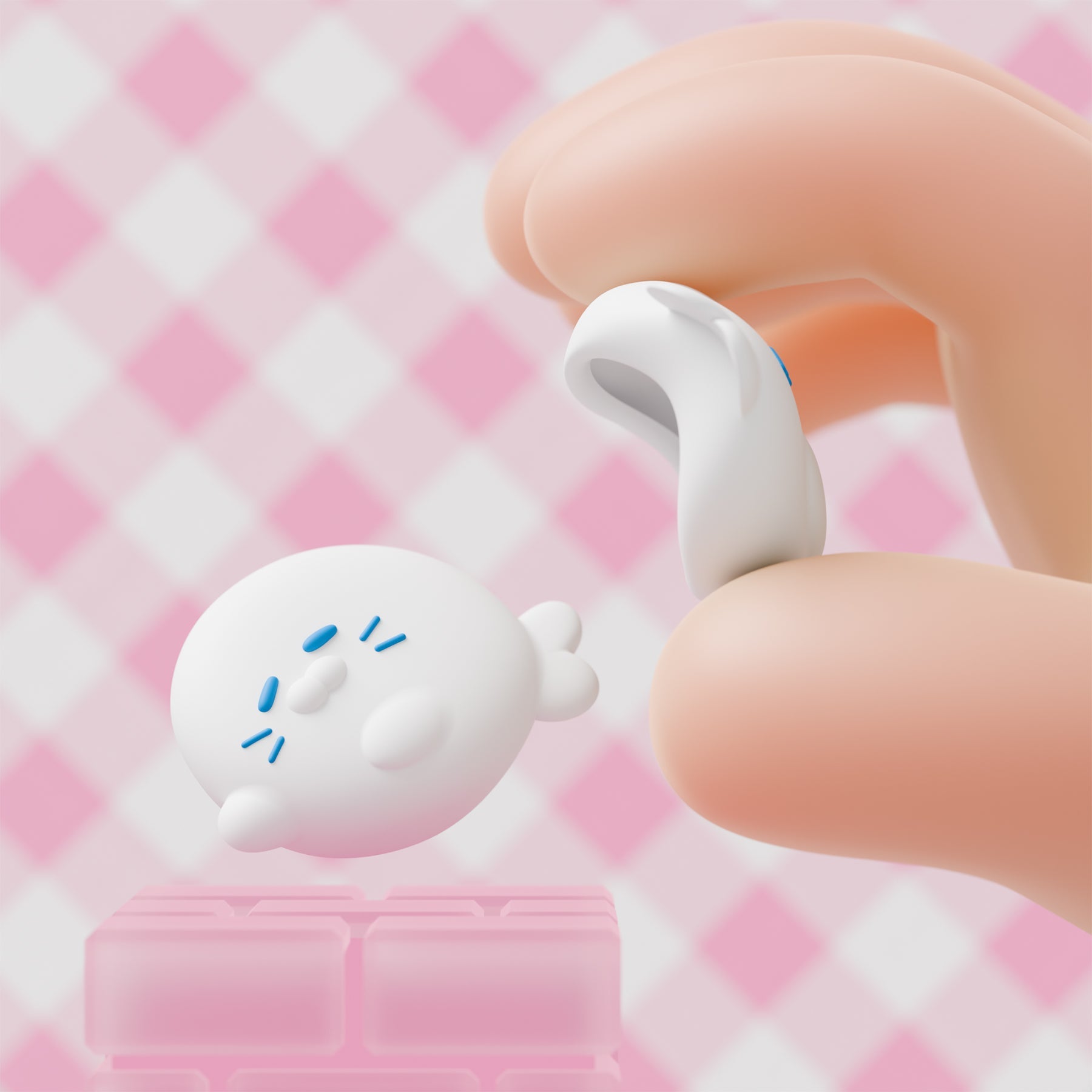 PlayVital 4 Pcs Cute Thumb Grip Caps for Nintendo Switch 2 - Cutie Seal Squad PlayVital