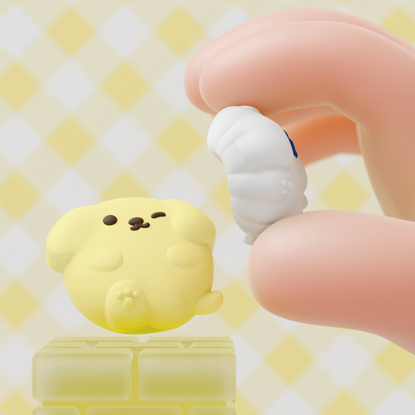PlayVital 4 Pcs Cute Thumb Grip Caps for Nintendo Switch 2 - Fluffy & Winky Pups PlayVital