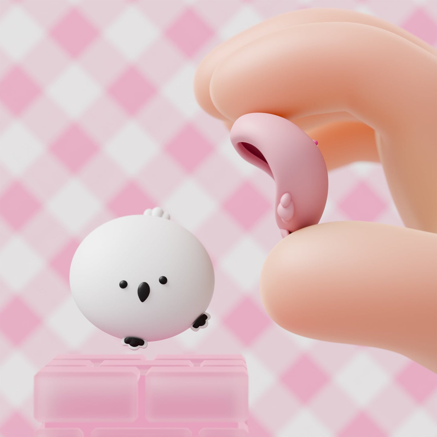 PlayVital 4 Pcs Cute Thumb Grip Caps for Nintendo Switch 2 - Puffy Chickie & Shy Chickie PlayVital