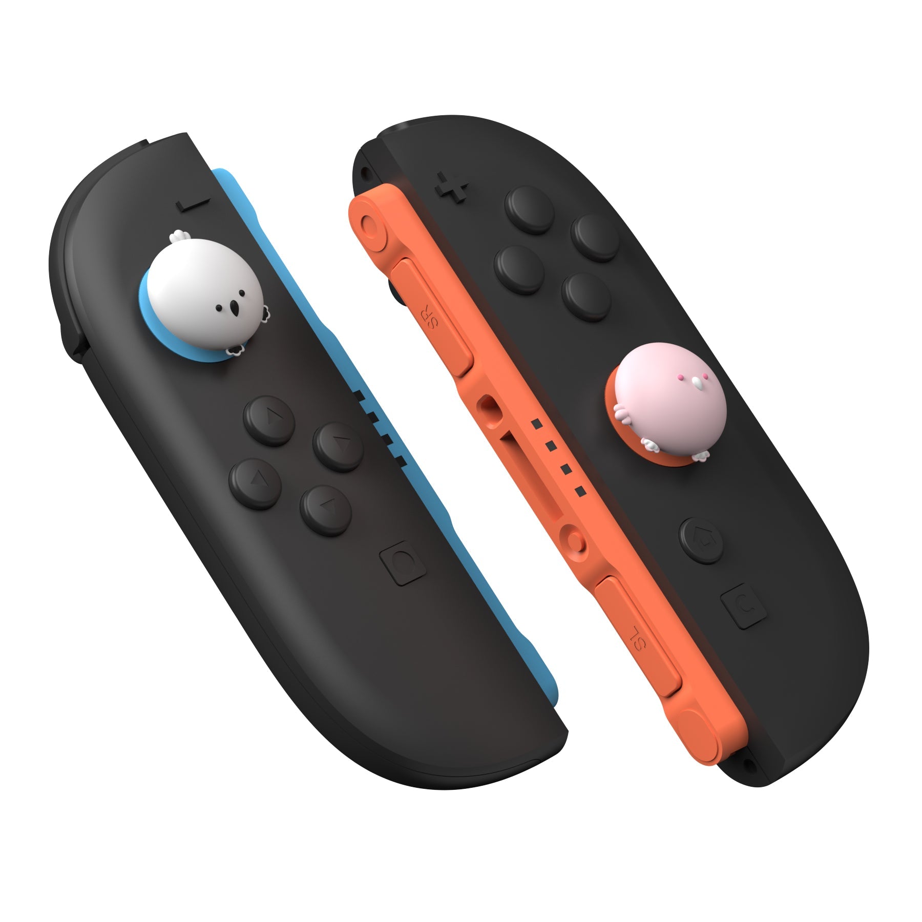 PlayVital 4 Pcs Cute Thumb Grip Caps for Nintendo Switch 2 - Puffy Chickie & Shy Chickie PlayVital