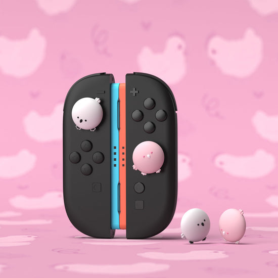 PlayVital 4 Pcs Cute Thumb Grip Caps for Nintendo Switch 2 - Puffy Chickie & Shy Chickie PlayVital