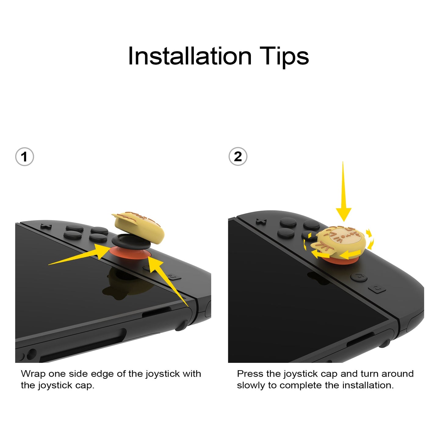 PlayVital 4 Pcs Cute Thumb Grip Caps for Nintendo Switch 2 - Taiyaki Kitten PlayVital