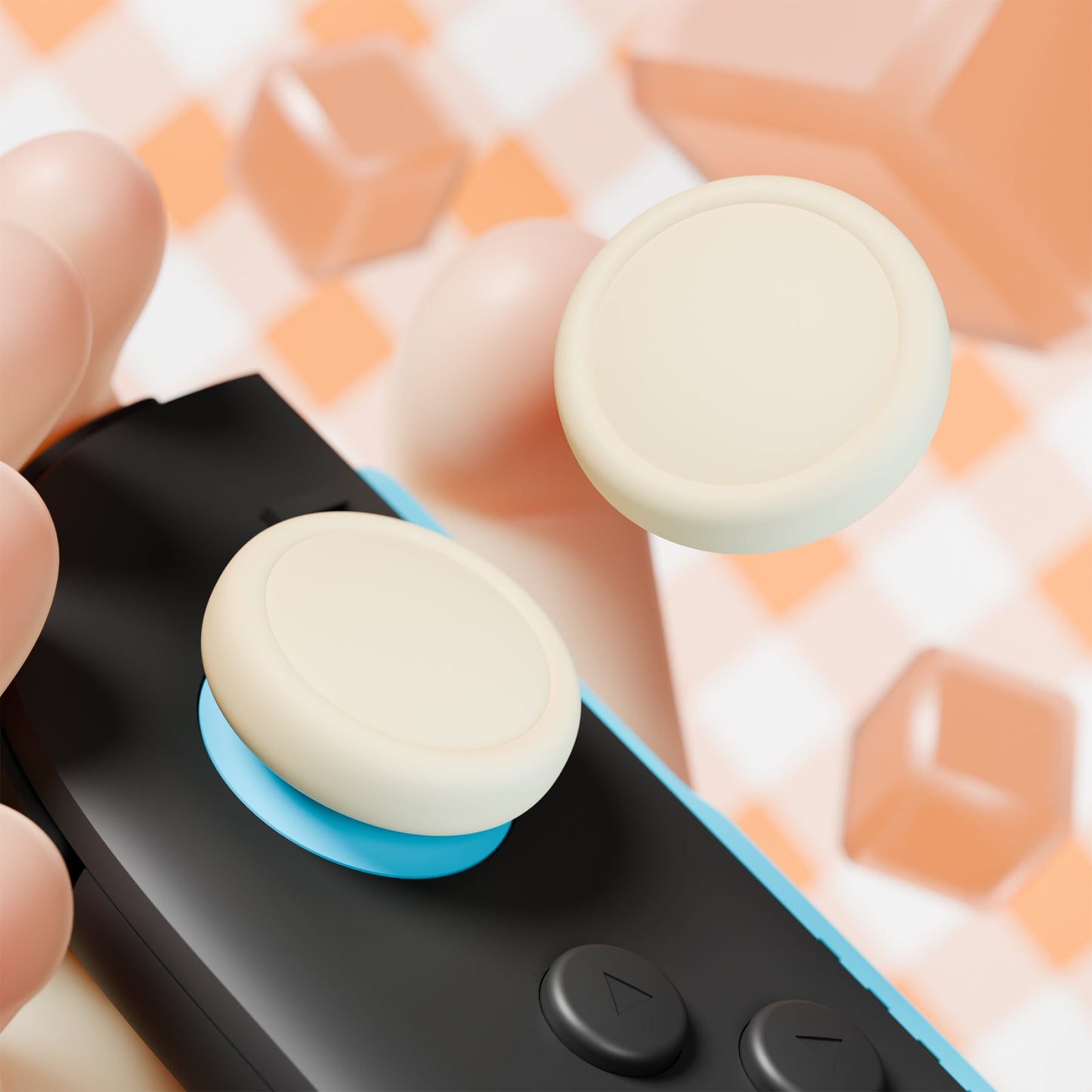 PlayVital 4Pcs Joystick Caps for Nintendo Switch 2, Silicone Thumbstick Grip Cover for Joycon 2 - Antique Yellow PlayVital