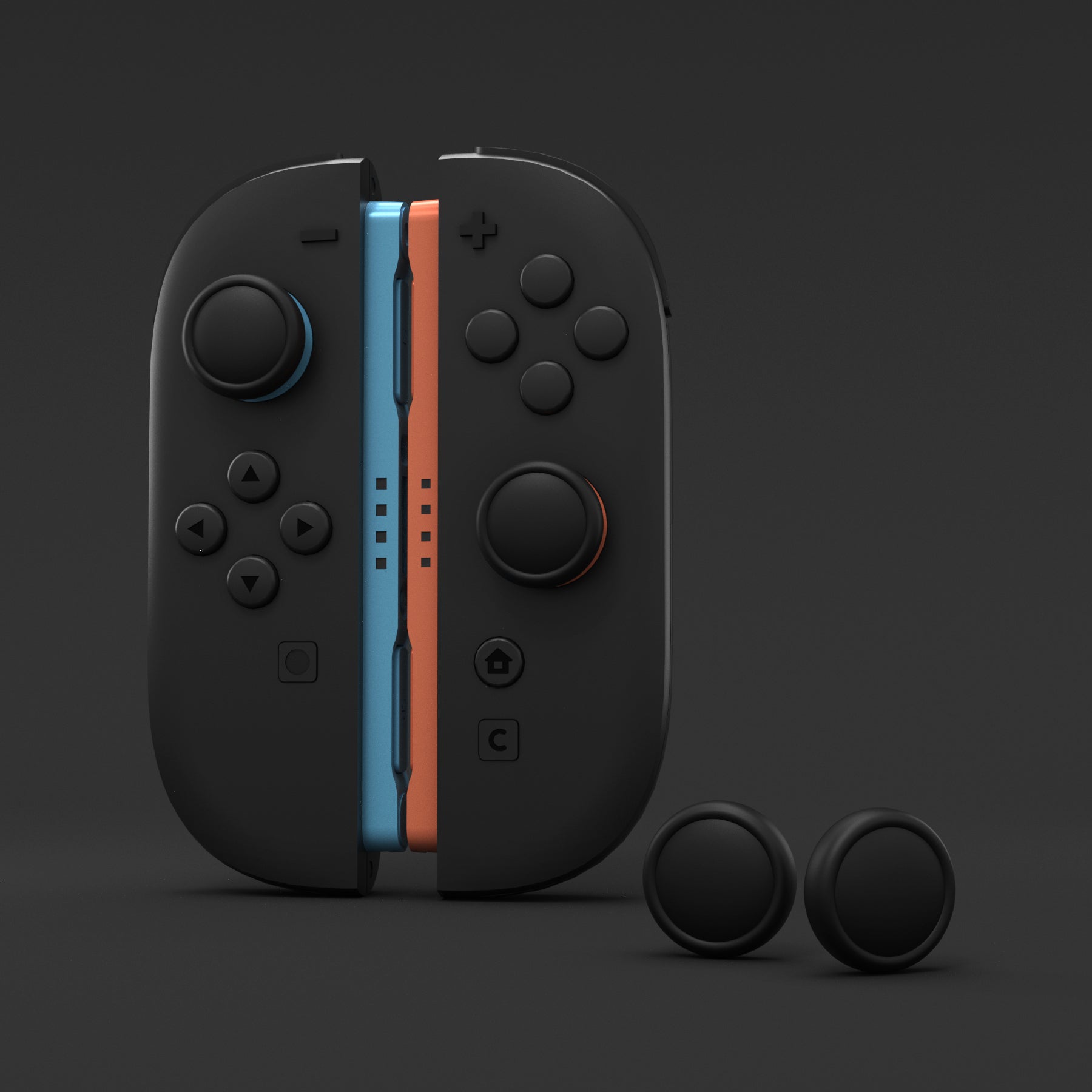 PlayVital 4Pcs Joystick Caps for Nintendo Switch 2, Silicone Thumbstick Grip Cover for Joycon 2 - Black PlayVital